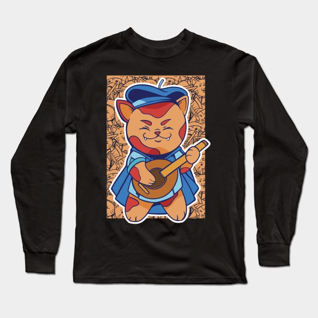 D&D Bard Class Kawaii Cat Long Sleeve T-Shirt by Sunburst